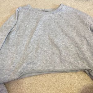 grey oversized cropped sweatshirt